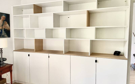 Conception d&rsquo;une biblioth&egrave;que et d'un dressing sur-mesure &agrave; Meudon